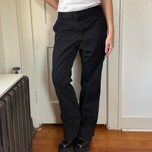Vintage 90s y2k low rise wide leg flare black trouser pants